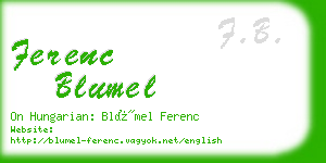 ferenc blumel business card